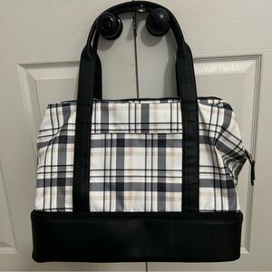 Black and White Plaid Weekender Bag